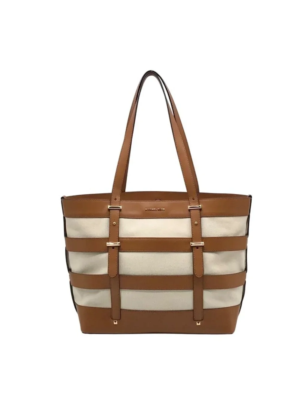 Michael Kors Natural & Acorn Marie Cage Tote